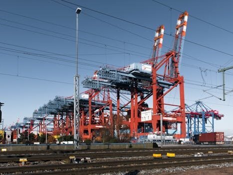 pexels photo 30720853 30720853 Dynamic view of cranes and shipping containers at Hamburg's bustling port.